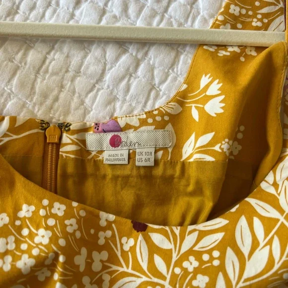 Boden Floral Yellow Dress - Picture 5 of 5